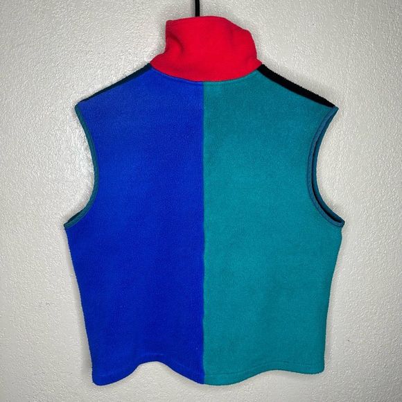 VTG Polartec Color Block Full Zip Fleece Vest - Picture 2 of 4